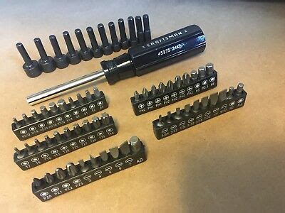 CRAFTSMAN MAGNETIC HANDLE 1/4 IN 43373 NUT DRIVER Bit Set 63 PC Star ...