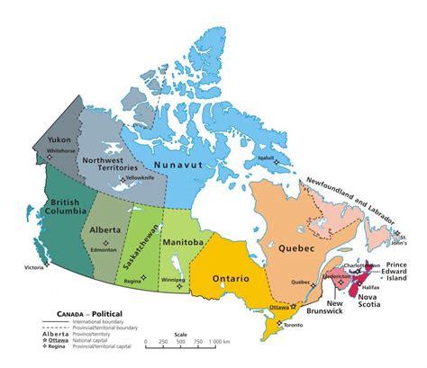 Map of Canada with scale - Map of Canada with scale (Northern America ...