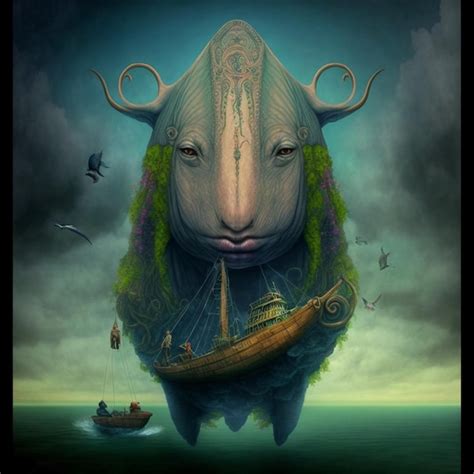 Premium AI Image | mythical fantasy fantasy concept art creature in the ocean