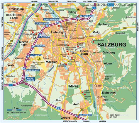 Map of Salzburg (City in Austria) | Welt-Atlas.de