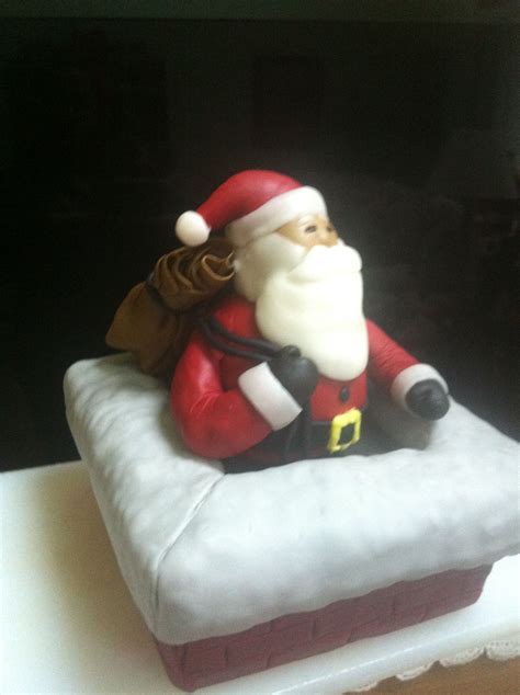 Fondant Santa coming out of chimney Cake Topper | Chimney cake, Cake ...