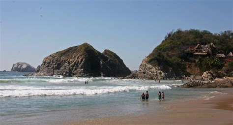 Laid-back beach, lost in time, in Zipolite, Mexico