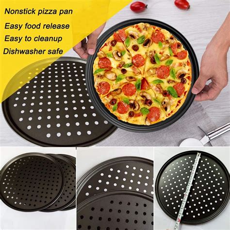 10 Inch Personal Perforated Pizza Pans black Carbon Steel with Nonstick R7J7 | eBay