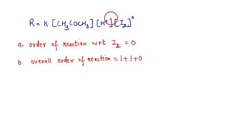 SOLVED: The rate equation for the reaction between iodine and propanone ...