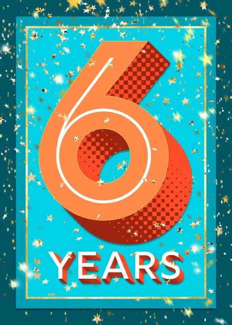 Employee Anniversary 6 Years - Bold Numbers card #Ad , #spon, #Years, #Anniversary, #Employee, # ...