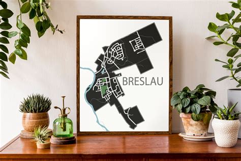 Typographic Map of Breslau, Ontario | Waterloo Region Town Map Print | City Map Print | YKF ...