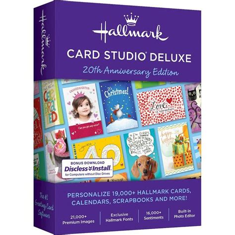 Card Studio 2019 Deluxe 20th Anniversary Edition - Windows | Hallmark greeting cards, Hallmark ...