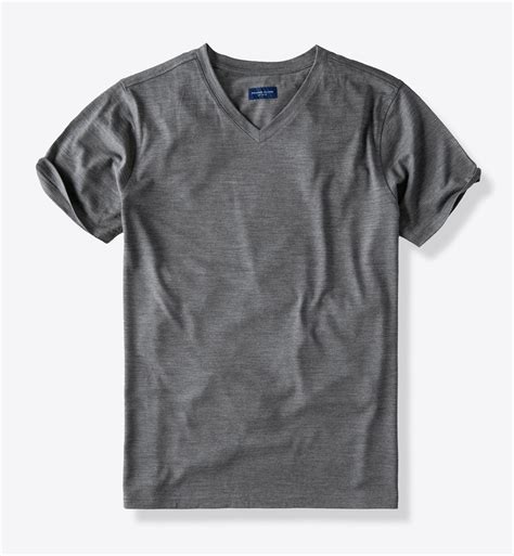 Grey Merino Wool V-Neck T-Shirt by Proper Cloth