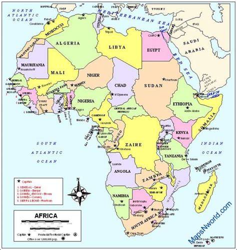 Africa Political Map Only Countries