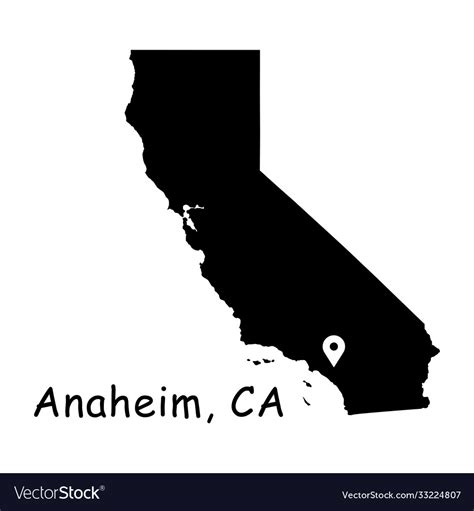 1319 anaheim ca on california state map Royalty Free Vector