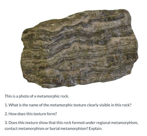 Solved This is a photo of a metamorphic rock. 1. What is the | Chegg.com