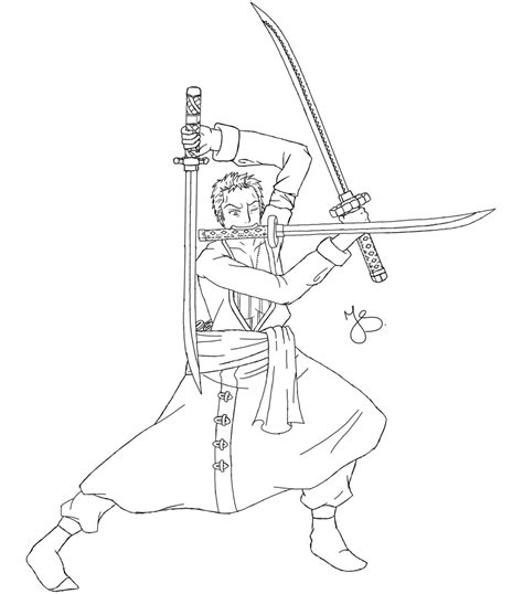 Roronoa Zoro lineart by Nikogriffin on DeviantArt