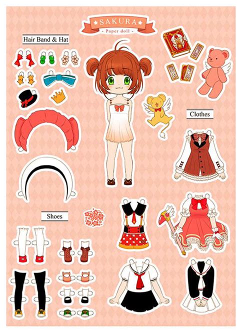 Chibi Cardcaptor Sakura Paper Doll | Paperized Crafts