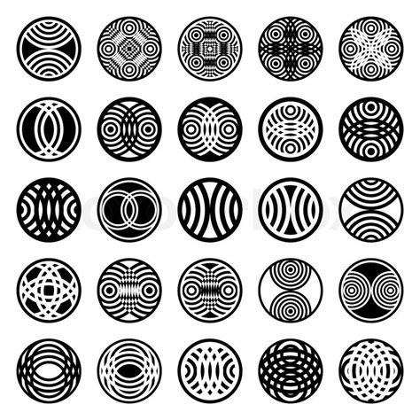 Patterns in circle shape. 25 design elements. Set 1. | Stock Vector ...