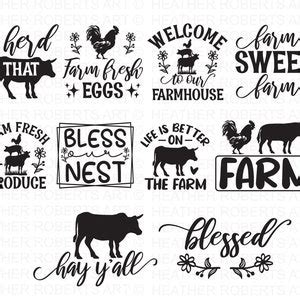 Farmhouse Quotes SVG Bundle. Farmhouse Quotes SVG, Farm Quotes Svg, Home Decor Svg Designs, Farm ...