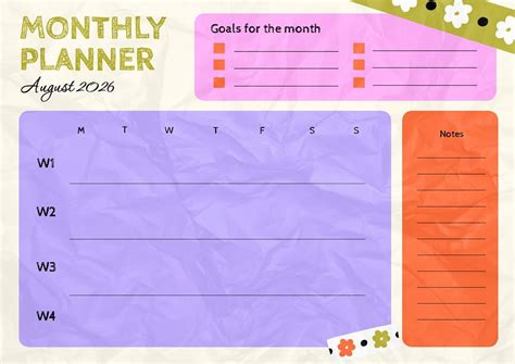 Monthly planner template, editable design | Free Editable Template - rawpixel