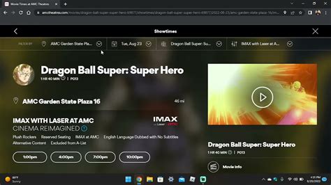 Ticket Guide for AMC Garden State Plaza 16 (Dragon Ball Super: Super Hero IMAX With Laser) - YouTube