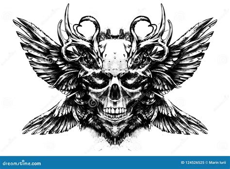 Drawings Of Demon Skulls