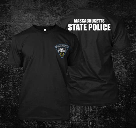 Massachusetts State Police Custom Heavy Cotton Comfort T Shirt Black ...