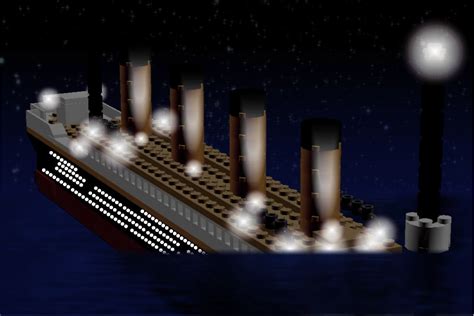 Titanic Sinking Lego In Water