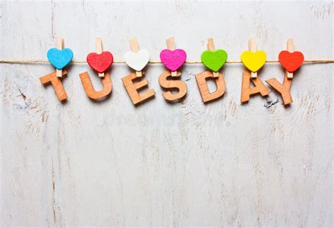 Word Tuesday from Wooden Letters on a White Wooden Background Stock Image - Image of alphabet ...