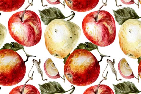 Beautiful watercolor apples | Custom-Designed Graphic Objects ~ Creative Market