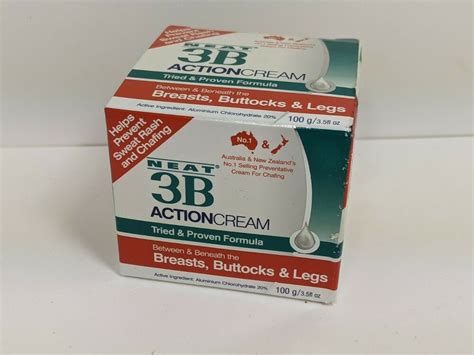 Neat 3B Action Cream Prevent Sweat Rash Chafing for Breasts , Buttocks and Legs 9416967220794 ...