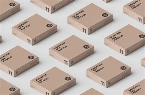 Rectangular Cardboard Boxes Mockup | Mockup World