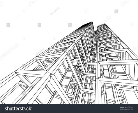 Sketch Of An Abstract Architecture Stock Vector Illustration 61021657 : Shutterstock