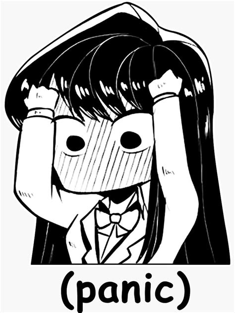 Funny Manga Panic Chibi Komi San Meme Sticker by MidNight Ideas in 2021 | Anime expressions ...