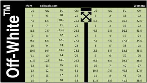 Off-White Shoes Size Chart Men's & Women's - Soleracks