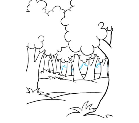 How to Draw a Cartoon Forest in a Few Easy Steps | Easy Drawing Guides