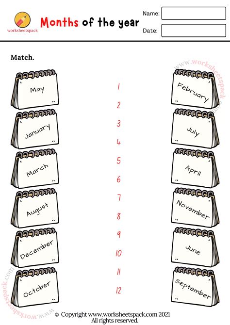 Months of the year Interactive Worksheet – Edform