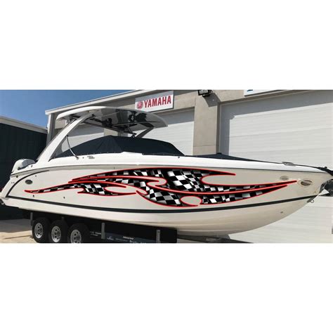 Tribal Checkered Flag Boat Graphics, Tribal Checkered Flag Boat Vinyl ...