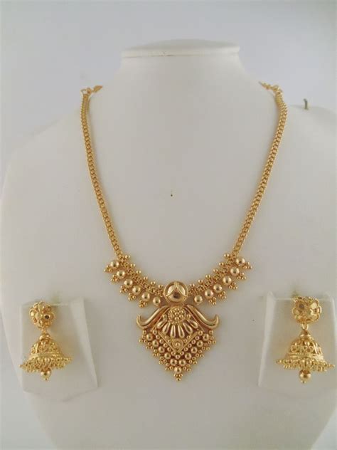 22 Carat Indian Gold Necklace Set 70.4 Grams codeNS1003 Indian gold necklace designs, Gold