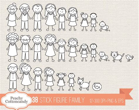 BUY 2 GET 1 FREE 38 Stick Figure Family clipart stick figure Stick Figure Animation, Stick ...