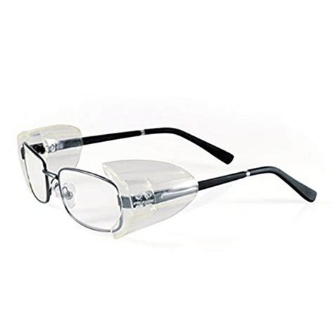 VIEEL Safety Glasses Side Shields, Slip On Clear Side Shields for Safety Glasses-Fits Medium to ...