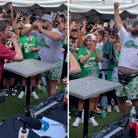 Philadelphia Eagles Star Jason Kelce after drinking almost 1 liter of beer in 6 seconds – USA ...