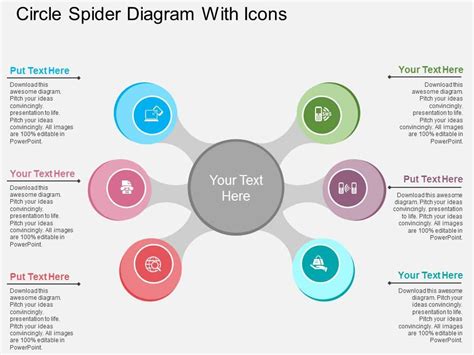 ah Circle Spider Diagram With Icons Flat Powerpoint Design | PowerPoint Slide Presentation ...