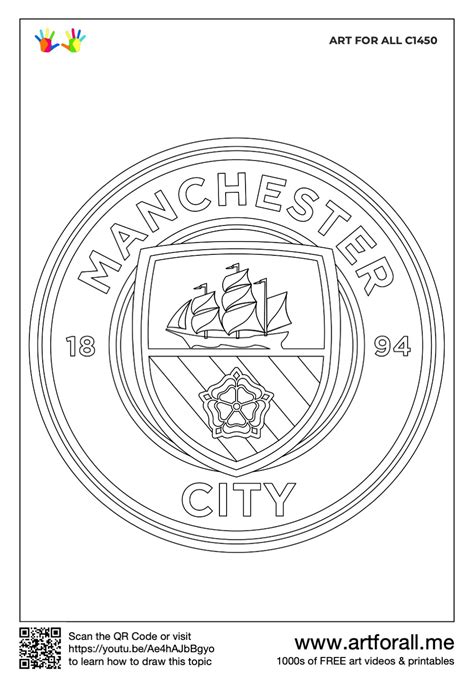 How to draw Manchester City F.C. Logo - Premier League