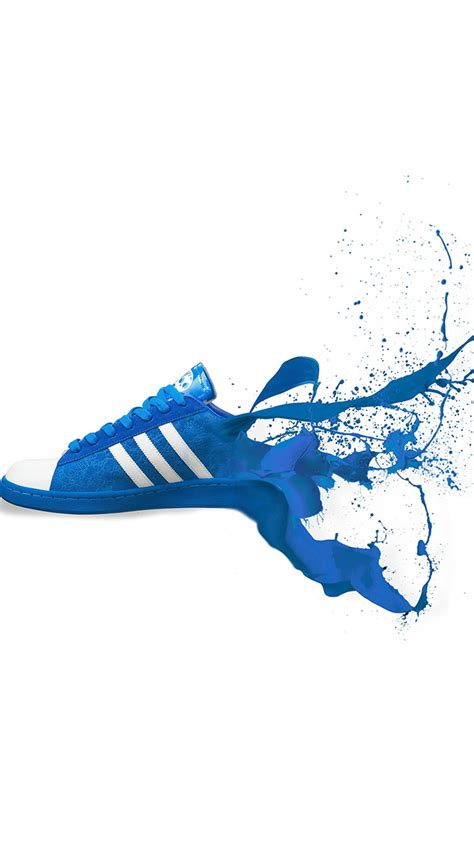 Adidas Blue Shoes Sneakers Logo Art iPhone Wallpapers Free Download