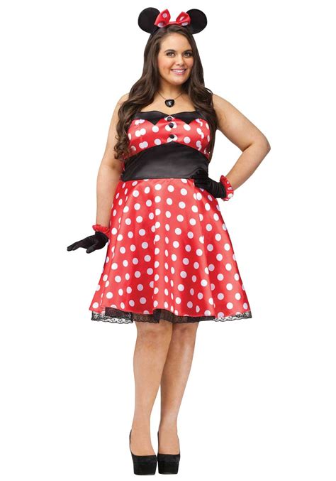 Plus Size Retro Miss Mouse Costume | Classic Halloween Costume