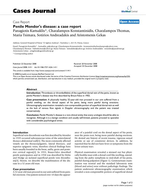 (PDF) Penile Mondor's disease: A case report