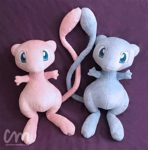 Custom life size Mew and shiny Mew plush with posable tails! | Mew ...