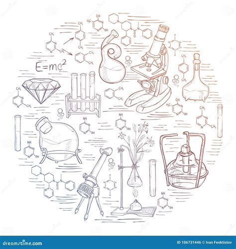 Chemistry Lab Sketch Banner Stock Vector - Illustration of chemistry, element: 106731446