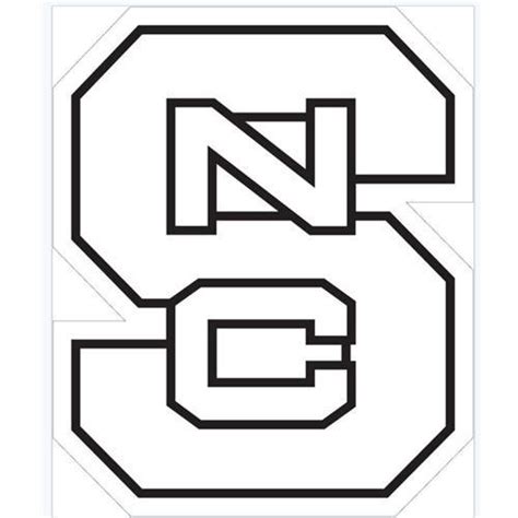 NC State Logo White Decal (6")