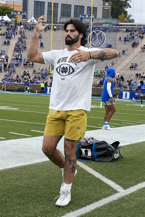 Look: Notre Dame's Sam Hartman checks on injured Duke QB Riley Leonard after Irish win