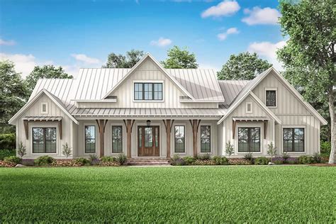 Plan 51814HZ: Expanded 3-Bed Modern Farmhouse with Optional Bonus Room ...