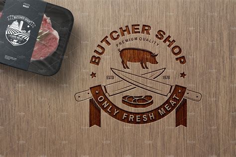 Butchery Logos/Badges/Labels | Vintage typography logo, Adventure logo, Logo design typography