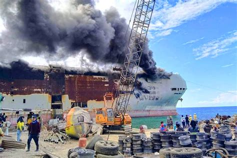 Ship that ran aground off Lapu-Lapu catches fire: PCG – Filipino News